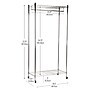 Mind Reader Metal Heavy Duty Rolling Garment Rack with Adjustable Bar, 73.75" x 17.75" x 35.5", Silver (ROLLRACK-SIL)~#|#~1629FA7F-9AA5-43AF-BE34DA05C4FE3C50_sc7