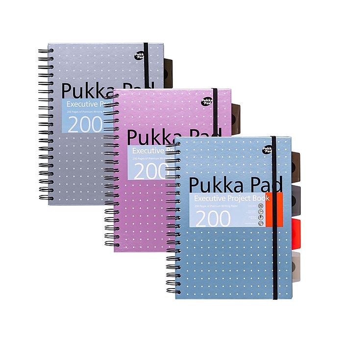 Pukka Pad Metallic 5-Subject Subject Notebooks, 6.9 Pukka Pad Metallic 5-Subject Subject Notebooks, 6.9