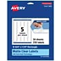 Avery Laser/Inkjet Rectangle Multipurpose Labels, 9-3/4" x 1-1/4", Clear, 250/Box (94262)~#|#~1639D9D5-CCDC-4486-916B3A13123F9628_sc7