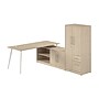 Bush Business Furniture Vista 72"W L Shaped Desk with Low Storage Cabinet and Wardrobe, Natural Elm (VST009NE)~#|#~163C232E-FE1B-4B93-B3BF5A949D00D01C_sc7
