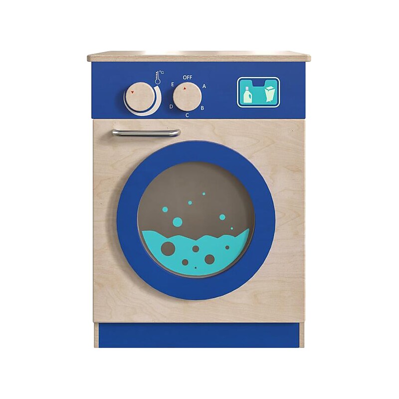 Flash Furniture Bright Beginnings Kids' Washing Machine with Integrated Storage, Brown/Blue (MK-ME03546-GG) image 1