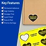 Avery Heart Laser/Inkjet Multipurpose Labels, 2-9/32" x 1-27/32", Neon Yellow (960/Box)~#|#~1640D213-618A-4625-BDB01A470783BC52_sc7