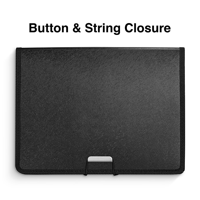 Staples Plastic Accordion File, 7-Pocket, Letter Size, Black
