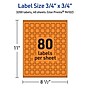 Avery Laser/Inkjet Multipurpose Square Labels, 0.75" x 0.75", Bright Orange, 3200/Pack (94102)~#|#~16493A48-38CD-4548-8CF9C5A28E6AAF61_sc7