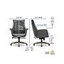 Thomasville Furniture Brooks Ergonomic Bonded Leather Swivel Executive Chair, Gray (51493-GRY)~#|#~164C78EF-2549-4948-8B89D0E15A6EBAD7_sc7