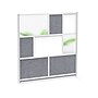 Luxor Workflow Series 8-Panel Freestanding Modular Room Divider System Starter Wall with Whiteboard, 70"H x 70"W, Gray/Silver~#|#~164EF8DF-E133-4DBA-9013B07A6CE717BB_sc7