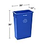Alpine Industries Polypropylene Recycling Bin, 23 Gallon, Blue, 3/Pack (ALP477-R-BLU-3PK)~#|#~1651CAB8-F63A-46DA-99426DFB40F5DE32_sc7