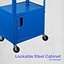 Luxor LEADER 3-Shelf Adjustable Media Utility Cart with Locking Cabinet, Blue (AVJ42C-RB)~#|#~165FE4EB-CFD1-4C73-AEA39F133BA45179_sc7