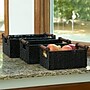Household Essentials 3-Piece Decorative Woven Basket Set, Paper Rope/Wood/Metal, Black (HHML-7052)~#|#~1663266F-6675-45B4-B2CF485066DF168C_sc7