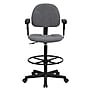 Flash Furniture Mid Back Fabric Ergonomic Drafting Stool With Arms, Gray (BT659GRYARMS)~#|#~166884D0-3F74-45D3-B8EBC00162F1E706_sc7