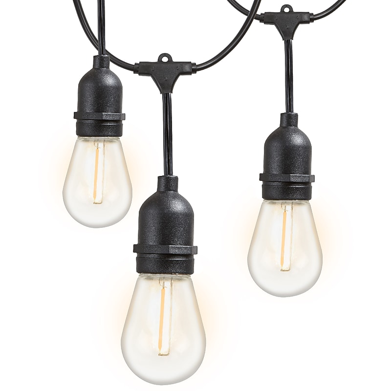 Newhouse Lighting Outdoor Weatherproof Commercial Grade LED String Lights with Hanging Sockets, Black (CSTRINGLED18) image 1