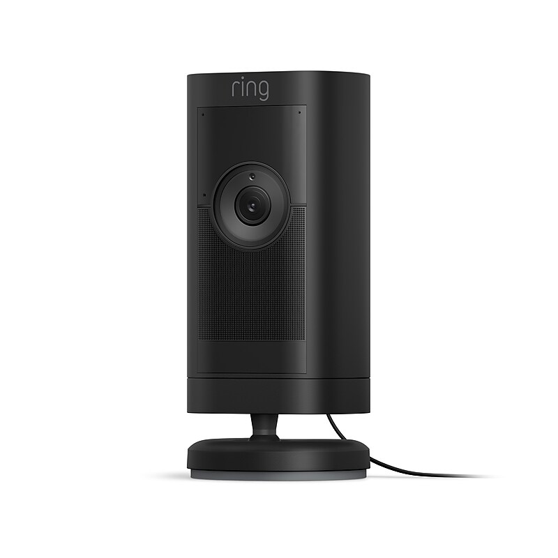 Ring Stick Up Cam Pro Plug In Indoor/Outdoor HDR Wired Security Camera, Black (B09CKJVYXP) image 1