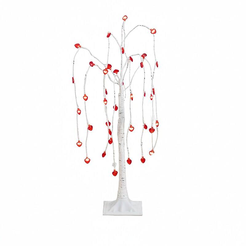 Nearly Natural 3-ft Pre-Lit Artificial Valentine's Day Willow Tree with 40 Heart Shaped LED Lights (T5460) image 1