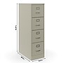 Staples Commercial 4-Drawer Vertical File Cabinet, Letter Size, Lockable, 51.97"H x 14.9"W x 26.5"D, Putty (59597/25410)~#|#~166E3CC6-4961-47E1-8B8179E9BF0CCE51_sc7