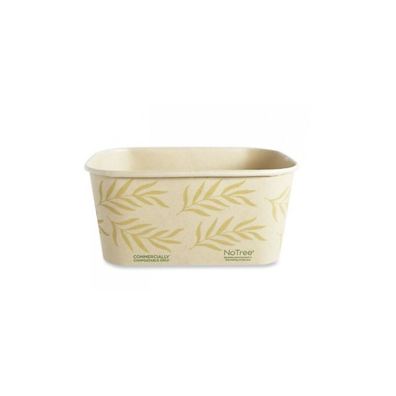 World Centric No Tree Rectangular Containers, 32 oz., 4.7" x 6.8" x 3", Natural, Sugarcane, 300/Carton (CTNT32) image 1