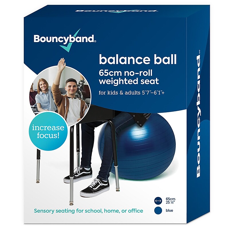 Bouncy Bands Balance Ball, Blue (BBAWBS65BU) image 1
