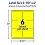 Avery Laser/Inkjet Rectangle Multipurpose Labels, 3-1/3" x 4", Neon Yellow, 60/Pack (94215)~#|#~16735DDC-F0FA-410A-B26A7C236894ED45_sc7