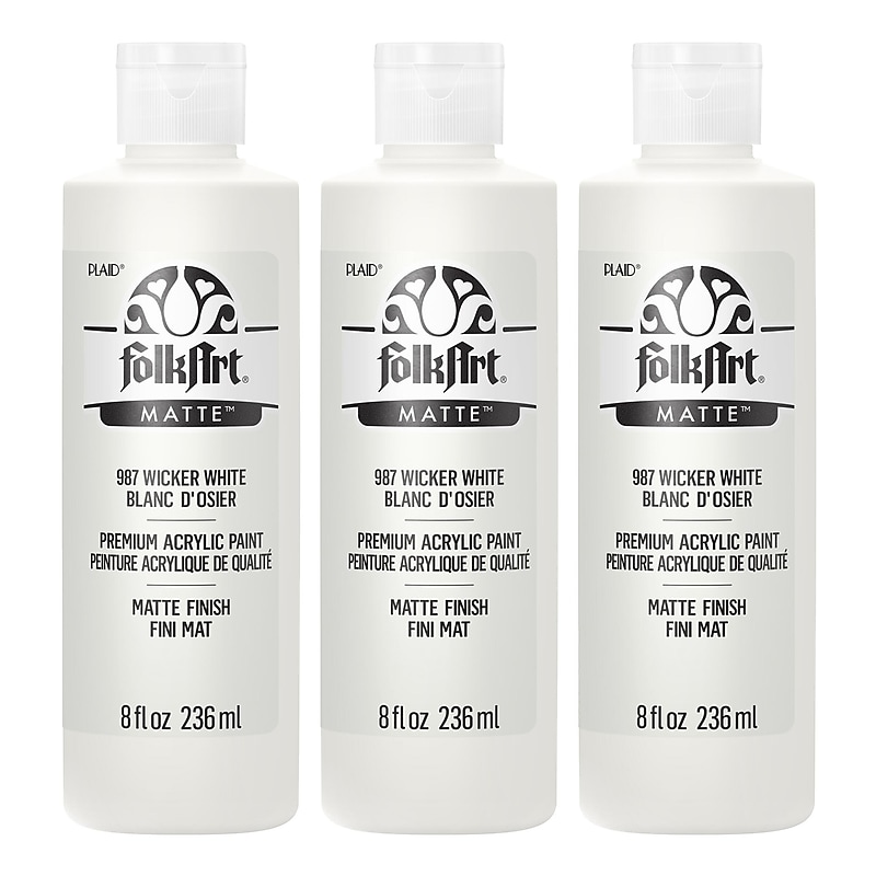 FolkArt Acrylic Paint Matte, 8oz., Wicker White, 3/Pack(FLK987-3) image 1