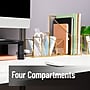 Mind Reader 4-Compartment Glass Pen Holder, Gold (MENO-GLD)~#|#~16766B68-E23A-4E45-9F103850A6D3CA3F_sc7