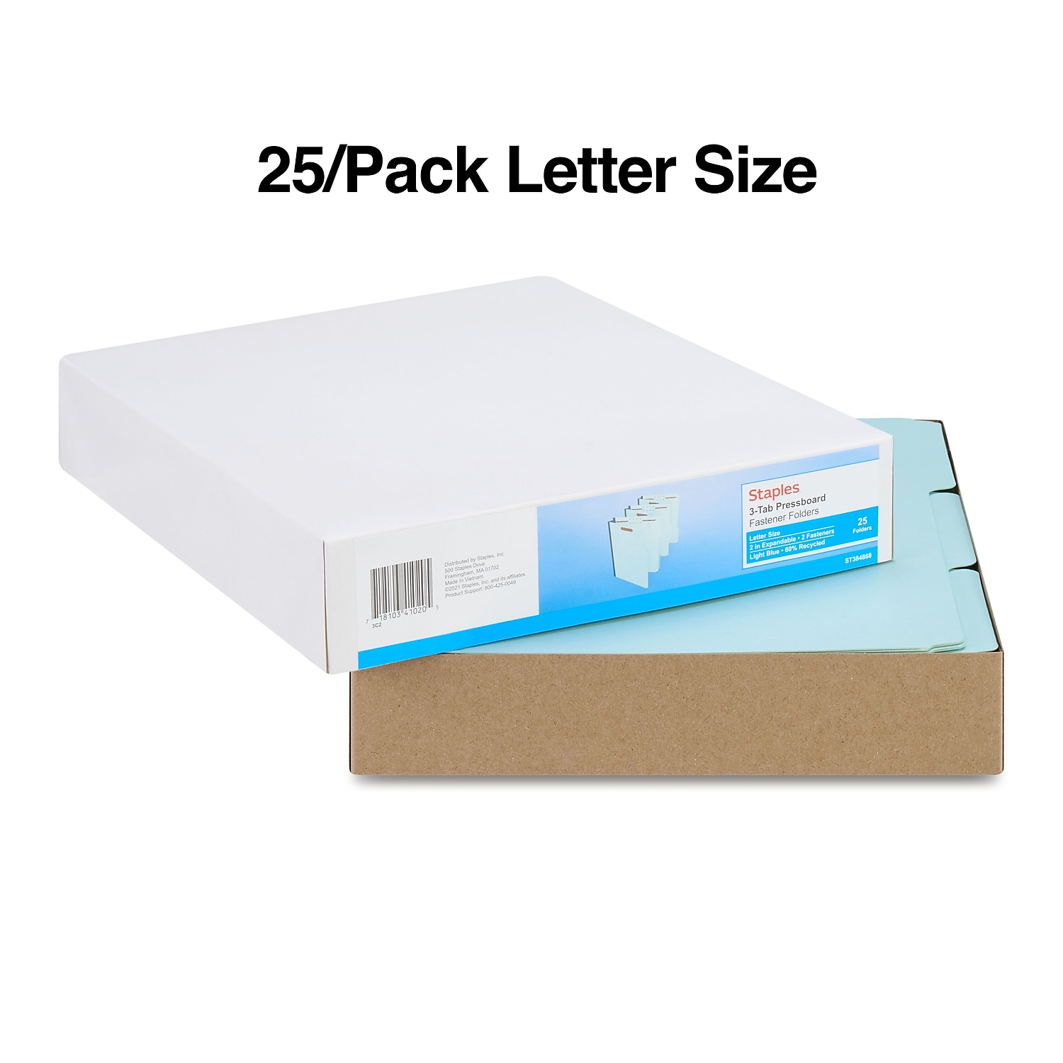 Staples Pressboard Fastener Folders Letter 2" Expansion 25/Box 384868 - Picture 3 of 6