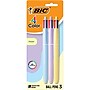 BIC 4-Color Retractable Ballpoint Pen, Medium Point, 1.0mm, Assorted Ink, 3/Pack (MMAP3-AST)~#|#~1679A3A3-4AC3-4EA1-BD89D90FD88E219F_sc7