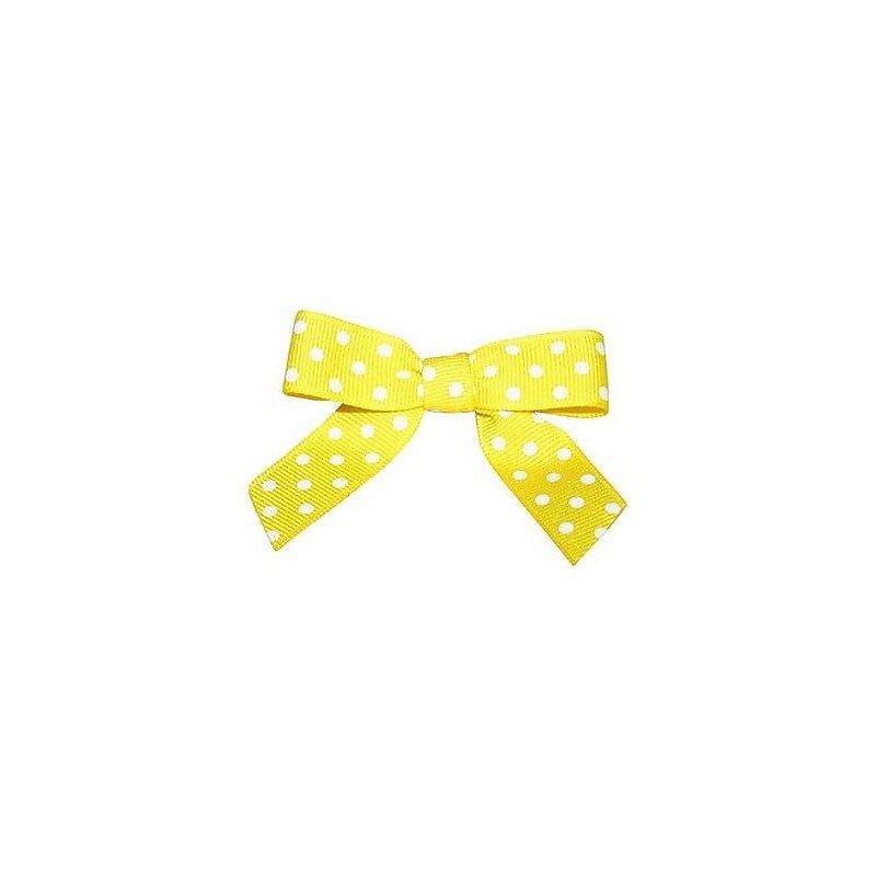 JAM Paper Grosgrain Bows, Yellow with White Polka Dots, 100/Pack (52640349338) image 1