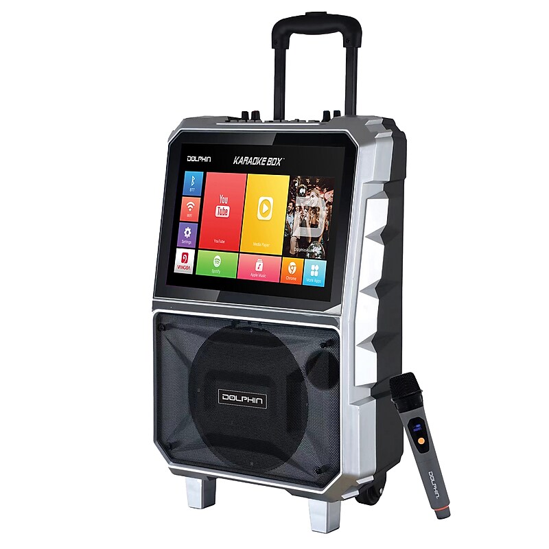 Dolphin® Audio Bluetooth Portable Karaoke Speaker with 14.1" Touchscreen and Wireless Microphone (KB-85R) image 1