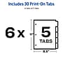 Avery Copier Tab Dividers, Single Reverse Collated, 5-Tab, White, 30 Sets/Box (20416)~#|#~E98F9FB0-CF5B-41C6-91FACDAB27ADF6FA_sc7