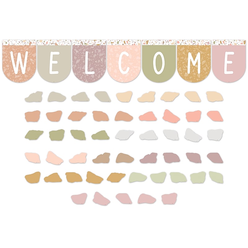 Teacher Created Resources Terrazzo Tones Welcome Bunting Bulletin Board Set, 58/Set (TCR7200) image 1