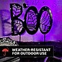 Haunted Hill Farm 2.3-Ft. LED Metal “Boo” Stake Decoration, Indoor & Covered Outdoor, Solar Powered, Black (HHMT027BOOWEB-BLK)~#|#~168BA9C6-0B1A-48C5-8DD1116079CCD5DE_sc7
