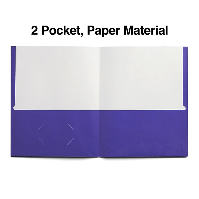 Staples Smooth 2-Pocket Paper Folder, Blue, 25/Box (27534-CC