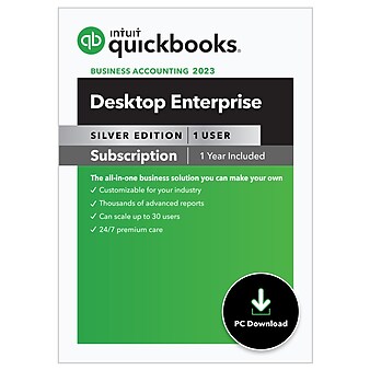 QuickBooks Desktop Enterprise Silver 2023 for 1 User, Windows, Download (5101247)