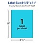 Avery Rectangle Multipurpose Labels, 8.5" x 11", Bright Blue, 10/Pack (94269)~#|#~16A5F528-F4E8-43A2-9A3D67A51AE4BCE1_sc7
