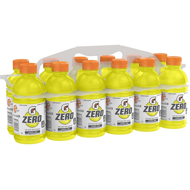 Gatorade Zero Sugar-Free Lemon-Lime Sports Drink, 12 fl. oz., 24 Bottles/Carton (4337) image 1