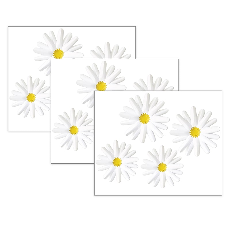 Carson Dellosa Education Happily Ever Elementary Retro Remix Daisies Dimensional Accents, 4/Pack, 3 Packs/Bundle (CD-107011-3) image 1