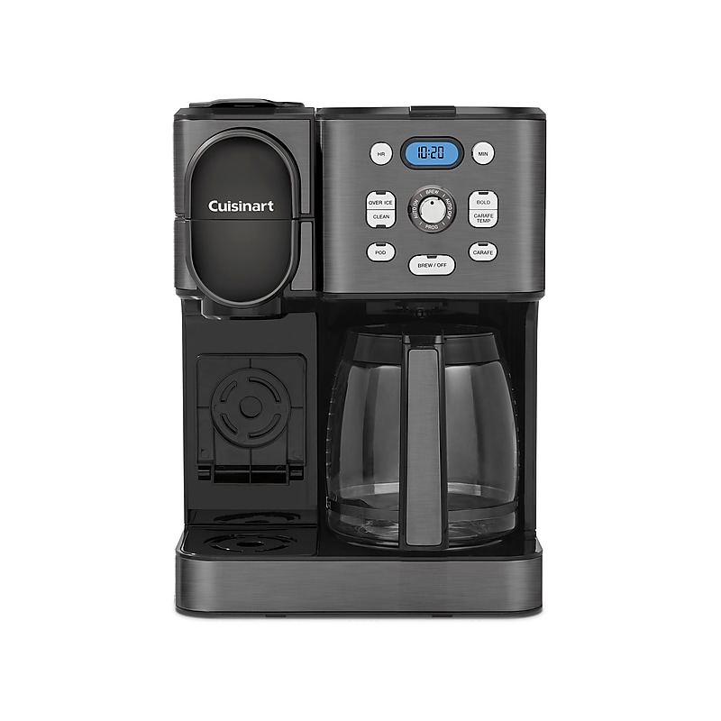 Cuisinart 12-Cups Single Serve & Automatic Drip Coffee Maker, Black Stainless (SS-16BKS) image 1