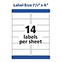 Avery Waterproof Laser Address Labels, 1-1/3" x 4", Matte White, 700 Labels/Box (5522)~#|#~16B10C98-B8CF-4D77-8D18AF8B92BE471F_sc7