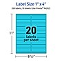 Avery Laser/Inkjet Rectangle Multipurpose Labels, 1" x 4", Bright Blue, 200 Labels/Pack (94202)~#|#~16B3691B-0E30-4D70-AF2EF0CD5B35704B_sc7