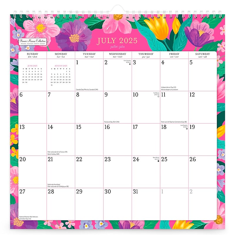 2025-2026 Plato Bonnie Marcus 12" x 12" Academic Monthly Wall Calendar (9798330700141) image 1