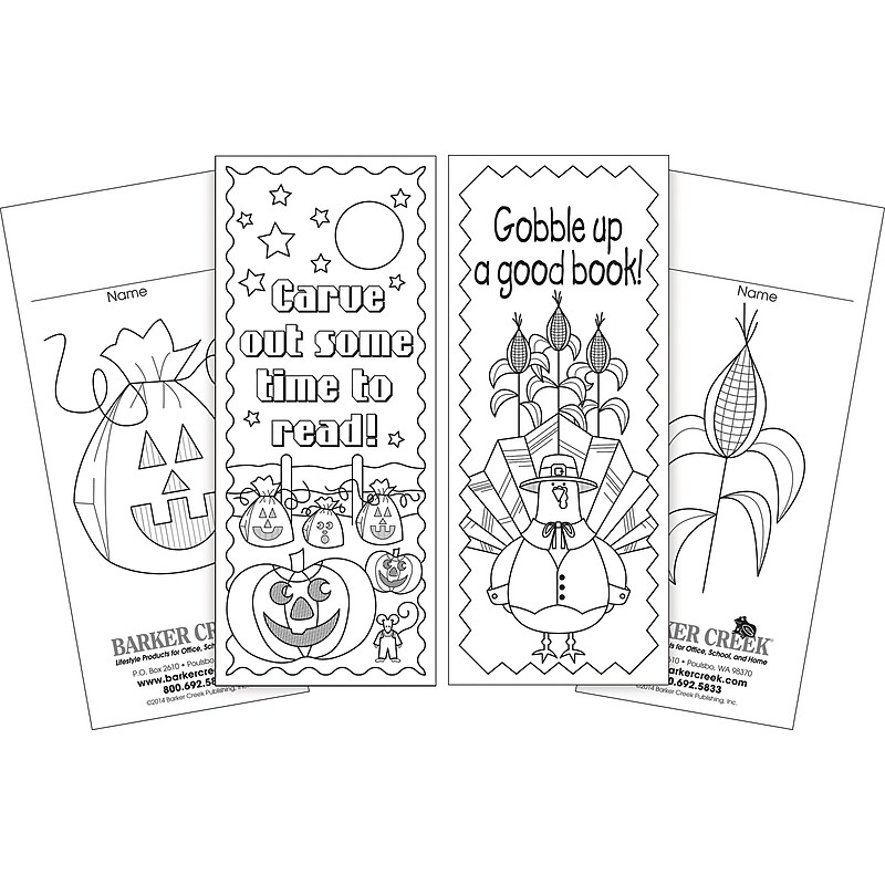 Barker Creek Color Me! Celebrate the Year Bookmark Set, Black/White, 240/Pack (BC3575) image 1