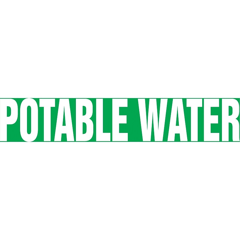 Accuform Snap Tite Pipe Marker, POTABLE WATER, 3/4" to 1-1/4", White/Green (RPK575STA) image 1