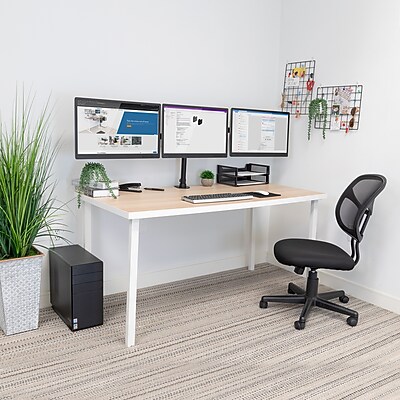 Mount-It! Fully Adjustable Triple Computer Monitor Mount, Holds 13″ to 27″ Screens, Black (MI-1753) Sansujyuku sansujyuku.com