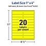 Avery Laser/Inkjet Multipurpose Rectangle Labels, 1" x 4", Neon Yellow, 1600/Box (94202)~#|#~16D2E7CA-03DC-461A-9F07375CF6193948_sc7