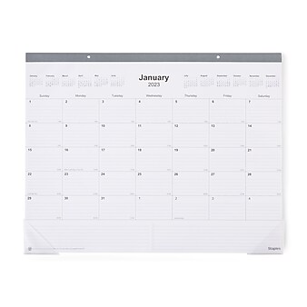 2023 Staples 22" x 17" Desk Pad Calendar, Gray (ST59701-23)