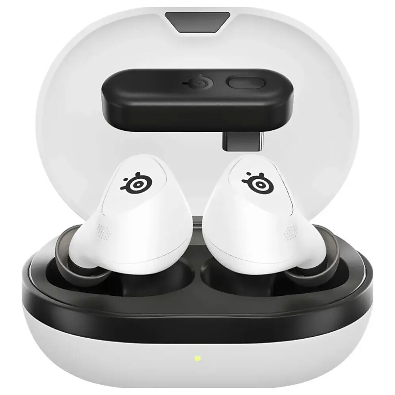 SteelSeries Arctis GameBuds Wireless Active Noise Canceling Earbuds, Bluetooth, White (61708) image 1