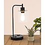 Lavish Home 16.14"H LED Table Lamp with USB Ports, Black (72-LMPDKIND-1B)~#|#~16E0F23B-9F5F-4F05-A219FD4CBF33D7E2_sc7