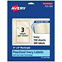 Avery Pearlized Ivory Rectangle Multipurpose Labels, 3" x 6", Ivory, 300/Box (94249)~#|#~16E215C3-82AB-4AAF-B9165174ABA6B766_sc7