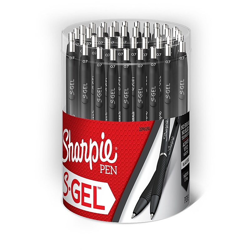 Sharpie S-Gel Retractable Gel Pens, Medium Point, 0.7mm, Black Ink, 36/Pack (2096180) image 1