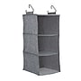 Household Essentials 3‑Shelf Hanging Closet Organizer with Hooks in Poly Linen and PEVA Shelving, Gray (HH7504-1)~#|#~16E4BE5E-50D2-4204-A9BCF3CE16A35C85_sc7