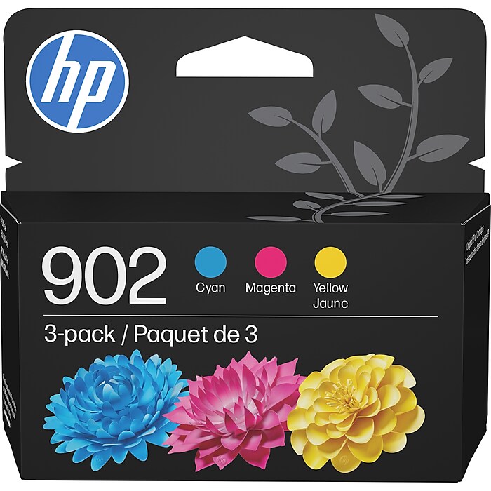 HP 902 Cyan/Magenta/Yellow Standard Yield Ink Cartridge, 3/Pack